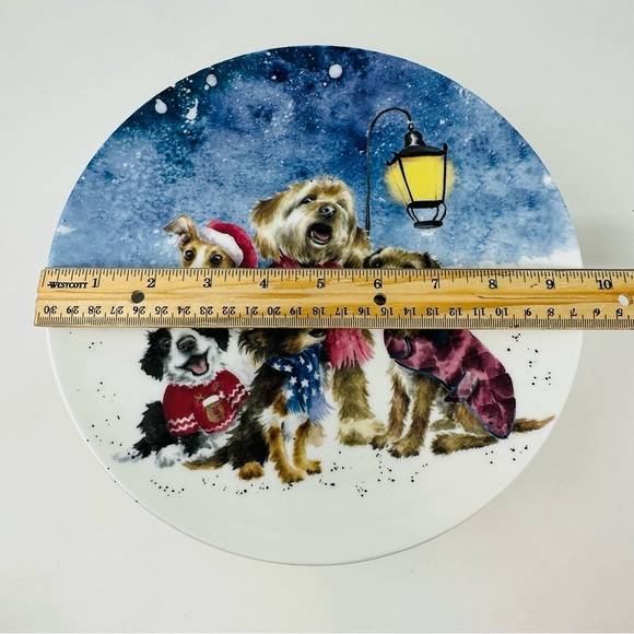 Royal Worcester Wrendale Designs O Holy Night Holiday Dogs Pedestal Cake Stand - Picture 6 of 8
